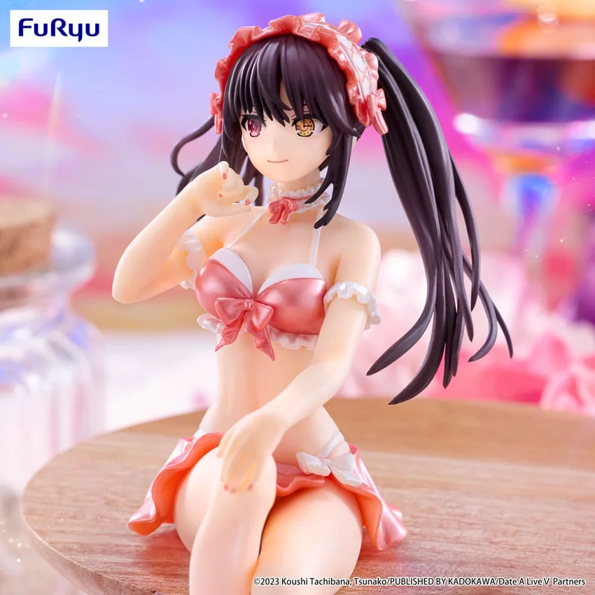 Date A Live V Noodle Stopper PVC Statue Kurumi Tokisaki Swimsuit Pastel Red Color Ver. 15 cm